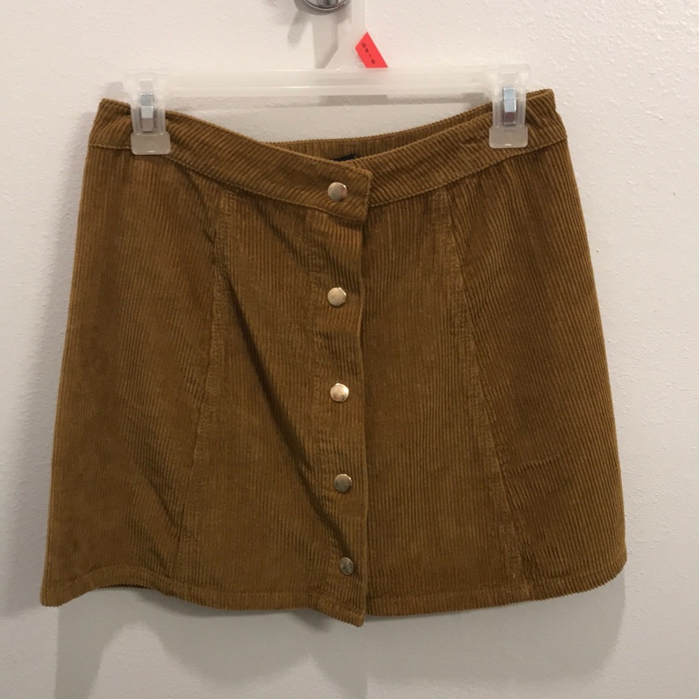 Tan corduroy mini skirt